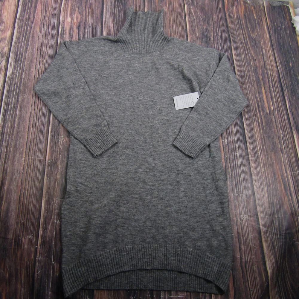 Stitchdrop Sweater Dress Womens Medium Charcoal Gray Turtleneck Knit Long Sleeve